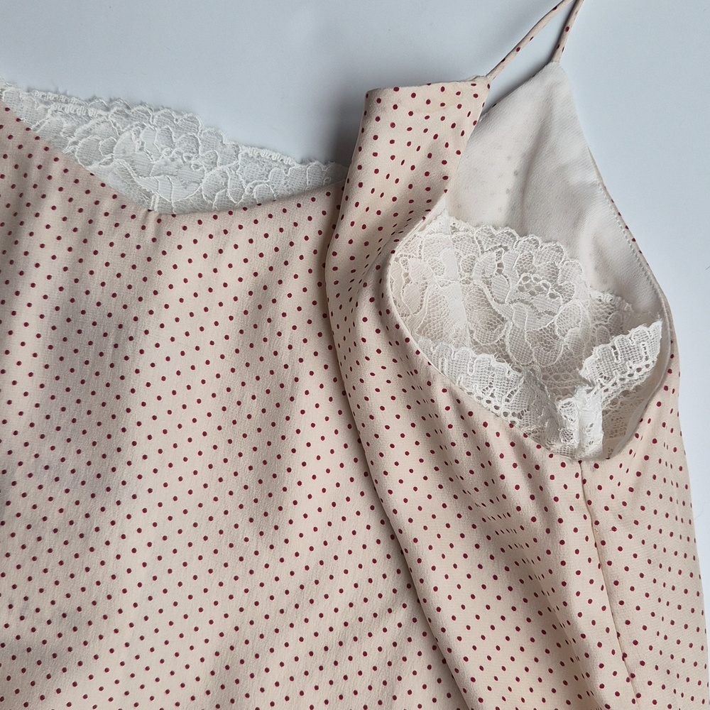 Massimo Dutti 100% mulberry silk Polka Dot & Lace Trim Camisole - Picture 6 of 12